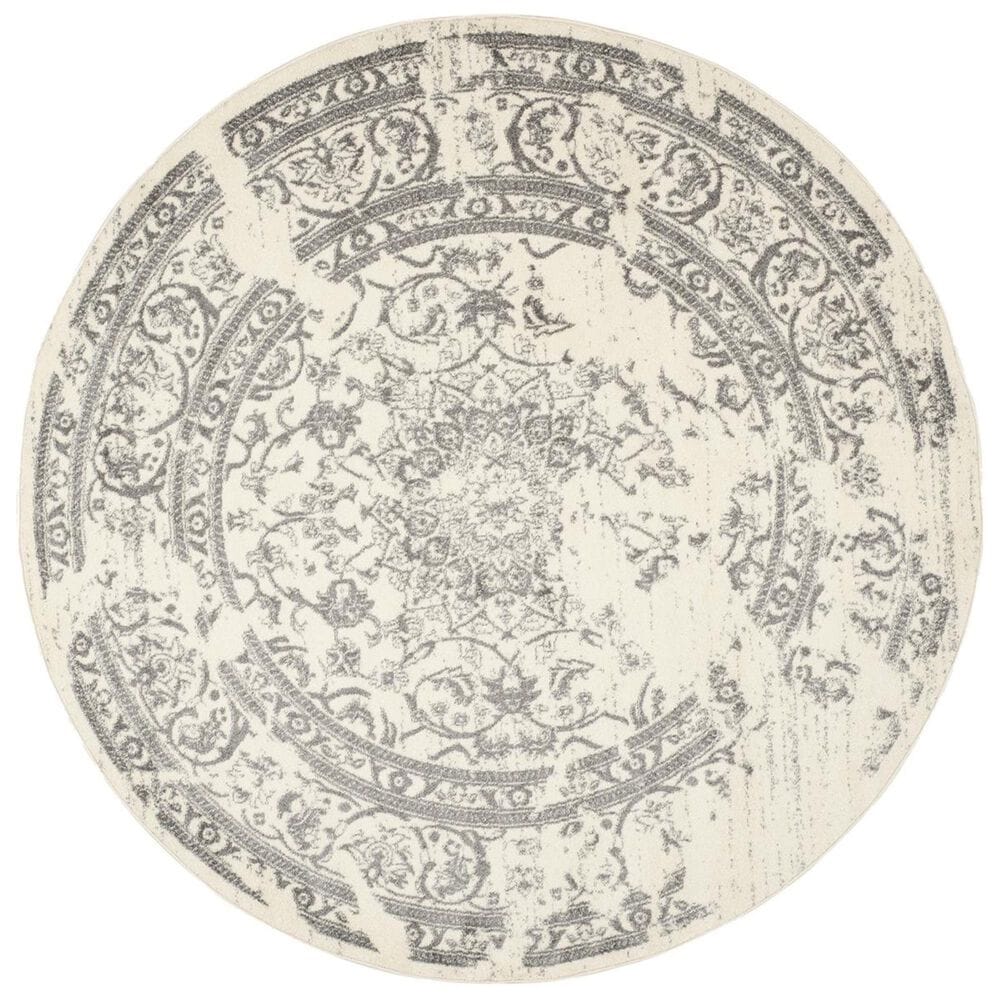 Safavieh Adirondack ADR101B-10R 10&#39; x 10&#39;  Ivory/Silver Round Rug, , large