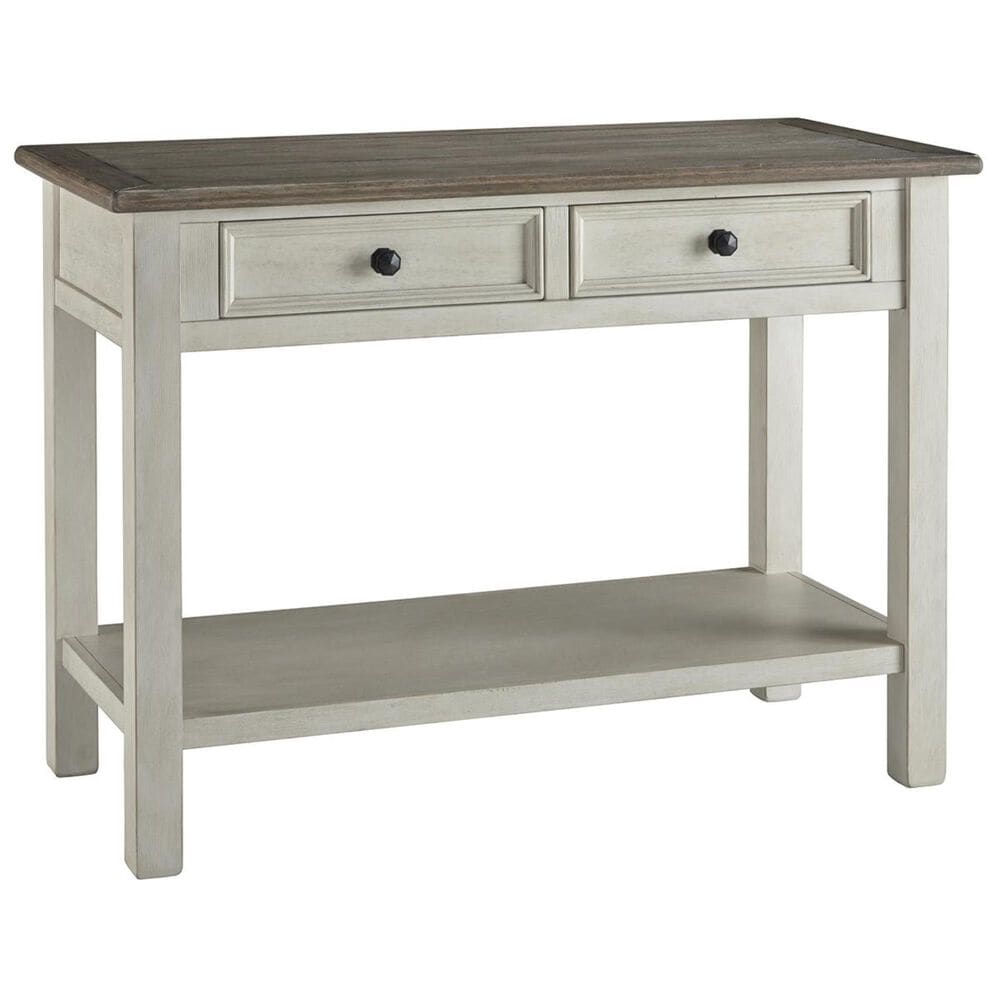 Ashley Bolanburg Sofa Table in Weathered Oak and Antique White, , large