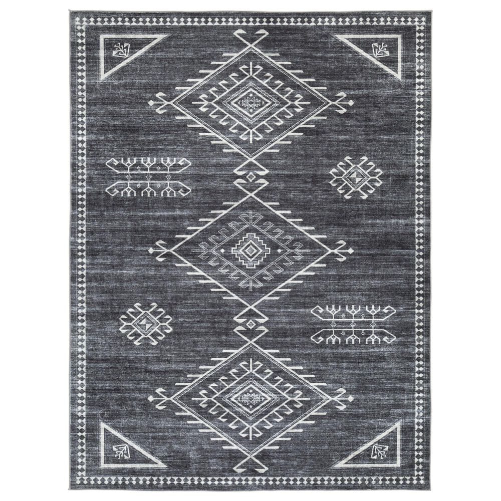 Ashley Arloman 5" x 7" Black, Cream and Gray Area Rug, , large