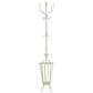 Maple and Jade 12-Hook Freestanding Coat Rack with Umbrella Storage Base in Distressed White, , large