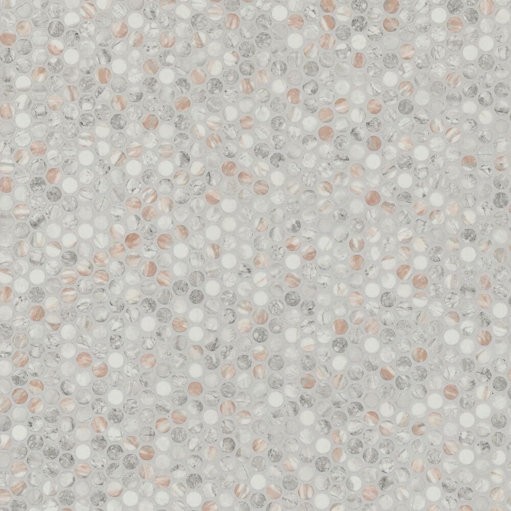 MS International Briar Rosa 12&quot; x 12&quot; Penny Round Glass Mosaic Sheet, , large