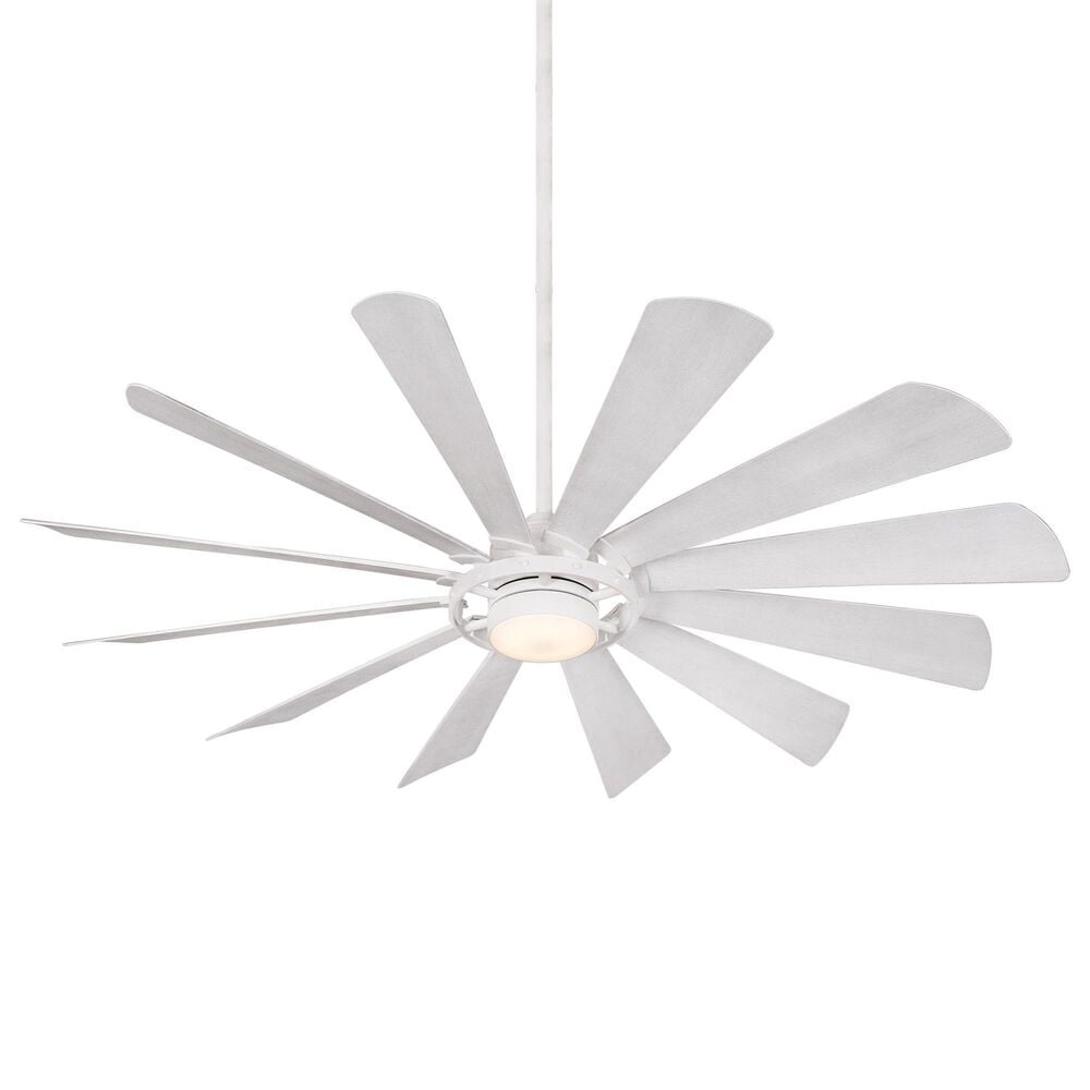 Minka-Aire Windmolen 65" Indoor/Outdoor Smart Ceiling Fan with LED Light in Textured White, , large