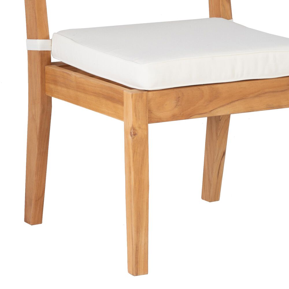 Linon Home Decor Carenen Patio Side Chair with Antique White Cushion in Natural (Set of 2), , large