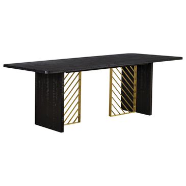 Blue River Monaco Dining Table in Black and Antique Gold - Table Only, , large