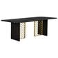 Blue River Monaco Dining Table in Black and Antique Gold - Table Only, , large