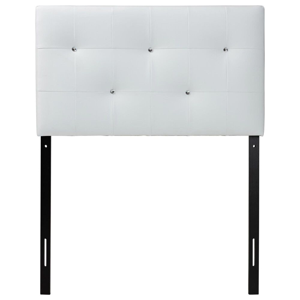 Baxton Studio Kirchem Twin Upholstered Headboard in White, , large