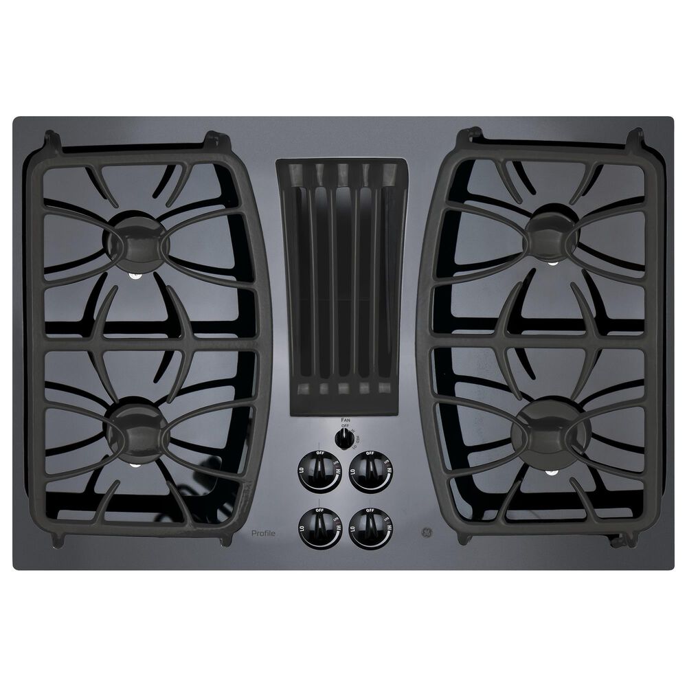GE Profile 30" Built-In Gas Downdraft Cooktop in Black, , large