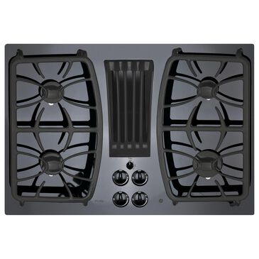 GE Profile 30" Built-In Gas Downdraft Cooktop in Black, , large