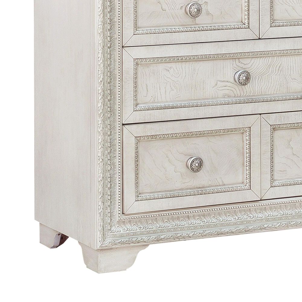 Pulaski Furniture Corp Camila Dresser and Mirror in White and Silver, , large