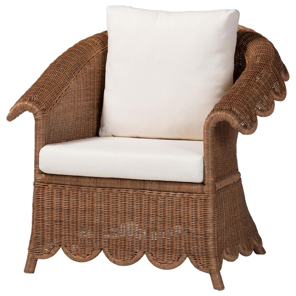 Baxton Studio Detta Arm Chair with Rolled Arms in Neutral, , large