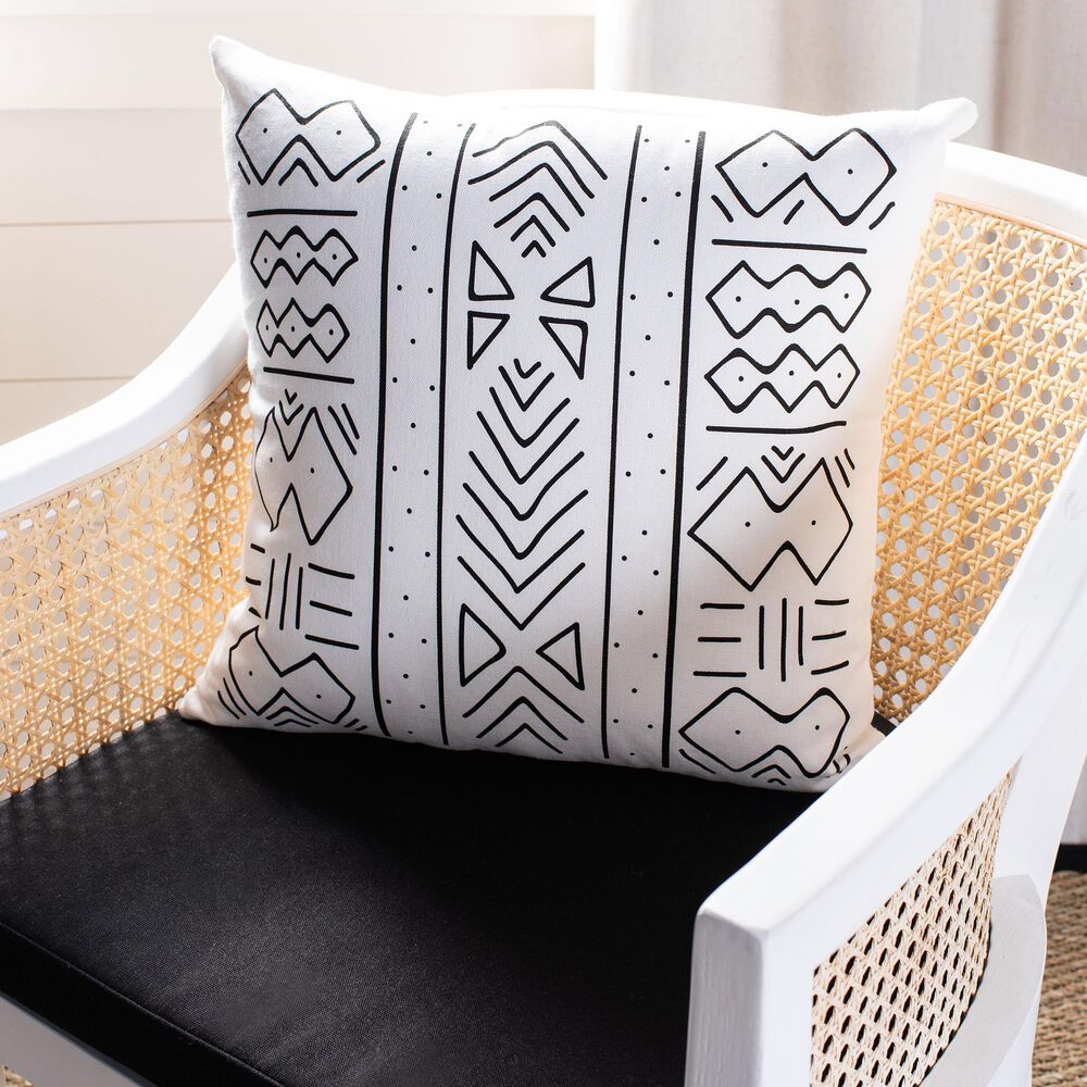 Safavieh Kerra 18" Pillow in Black and White, , large