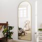 HOMLUX 18" x 58" Full Length Arched Floor Mirror in Gold, , large