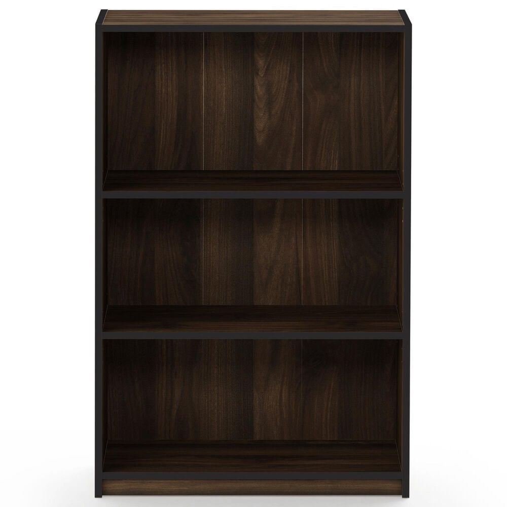 HOMLUX 3-Tier Display Bookshelf with Adjustable Shelves in Columbia Walnut, , large
