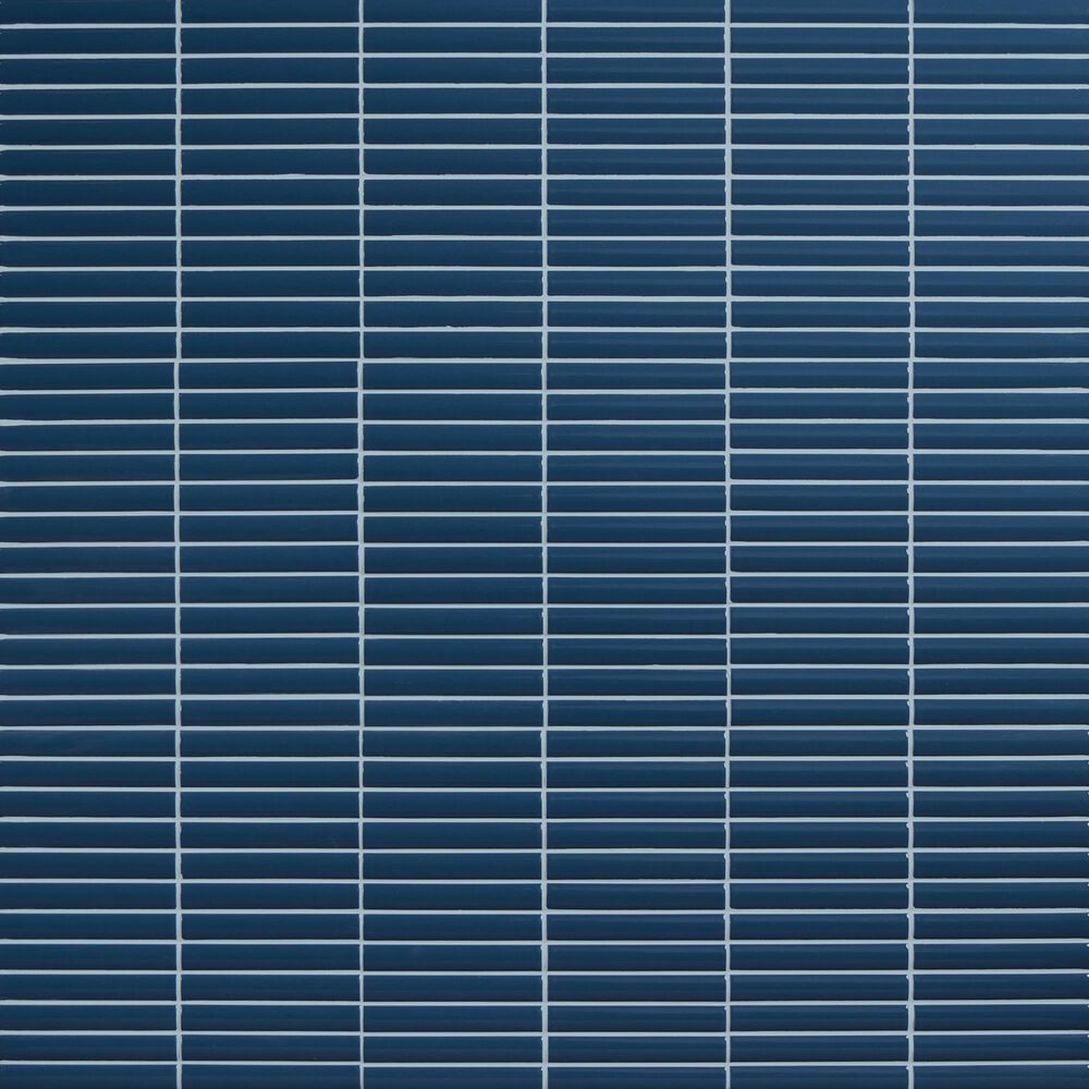 Dal-Tile Artefino Vintage Azurite 1" x 6" Pencil Fluted on 11" x 12" Porcelain Mosaic Sheet, , large