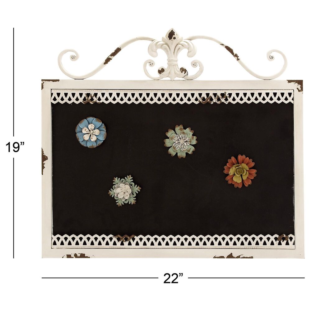 Maple and Jade 19&quot; x 22&quot; Farmhouse Abstract Wall Decor in Distressed White and Black, , large