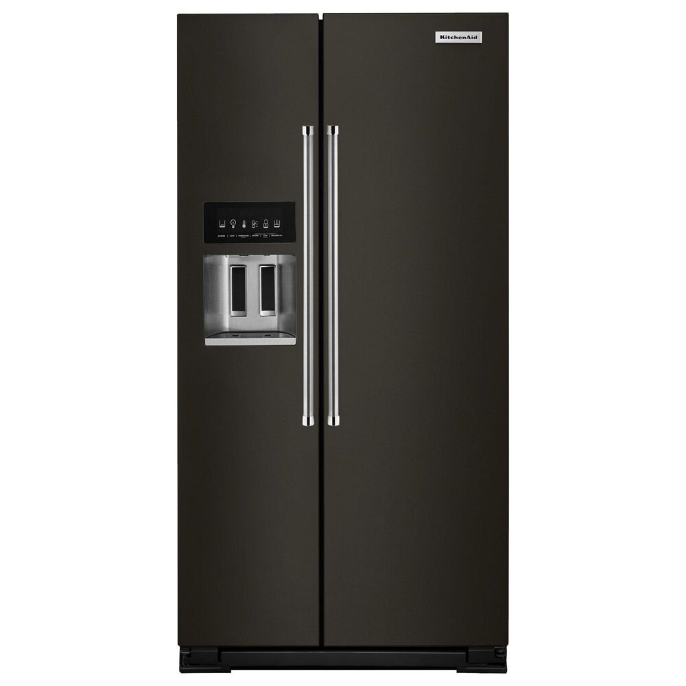 KitchenAid 24.8 Cu. Ft. Side-by-Side Refrigerator in Black Stainless Steel, , large