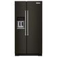 KitchenAid 24.8 Cu. Ft. Side-by-Side Refrigerator in Black Stainless Steel, , large