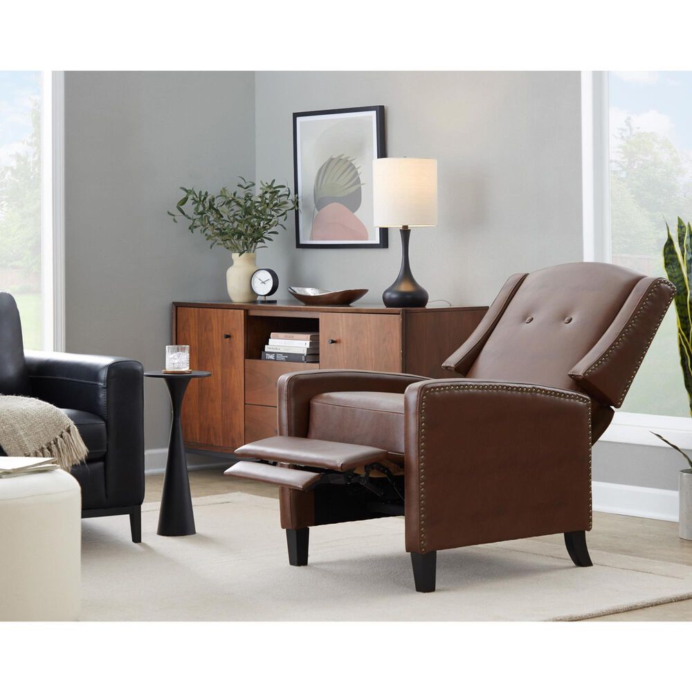 Lumisource Stanley Manual Recliner in Brown, , large