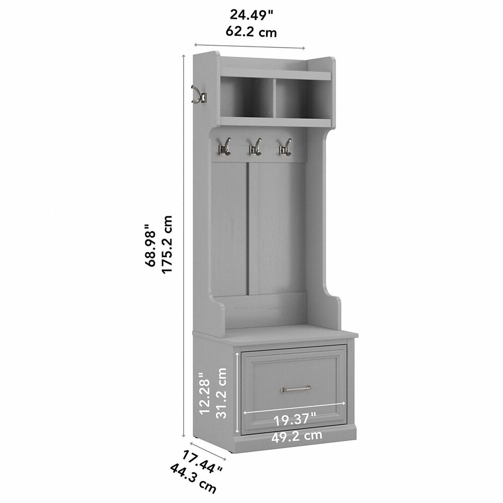 Bush Woodland Hall Tree with Storage Bench in Cape Cod Gray Nebraska