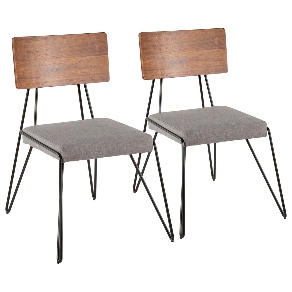 Lumisource Loft Dining Chair in Grey/Walnut/Black (Set of 2), , large