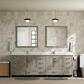 Lexora Home Jacques 84" Double Bathroom Vanity in Distressed Grey with 2 cm White Quartz Top and Rectangular Sinks, , large