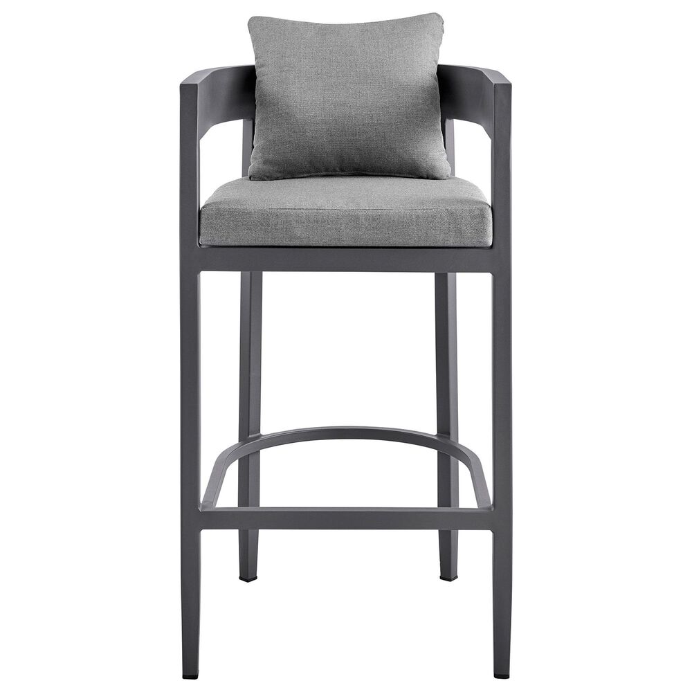 Armen Living Menorca Patio Bar Stool in Dark Gray, , large