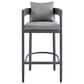 Armen Living Menorca Patio Bar Stool in Dark Gray, , large