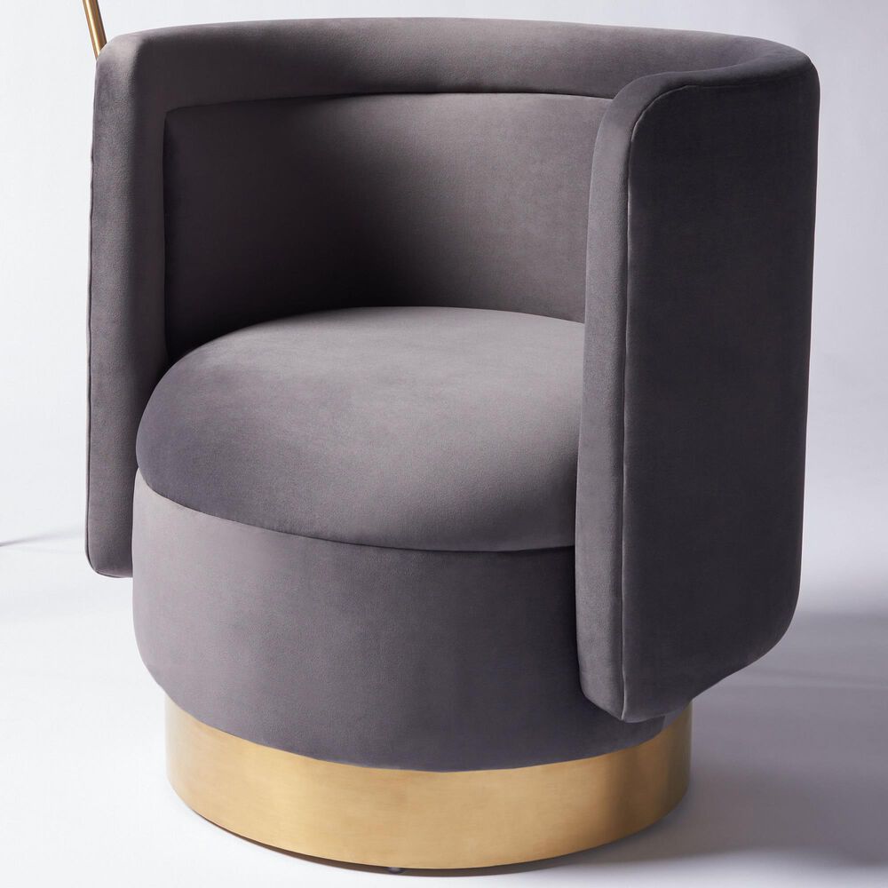 Safavieh Brynlee Accent Chair in Slate Grey and Gold, , large