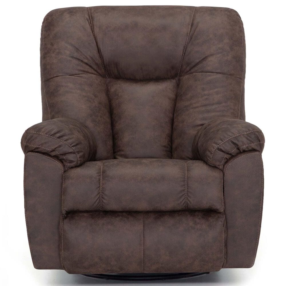 Moore Furniture Connery Manual Swivel Rocker Recliner in Amargo Coffee, , large