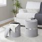 Lumisource Cinch 2-Piece Nesting Ottoman Set in Silver, , large