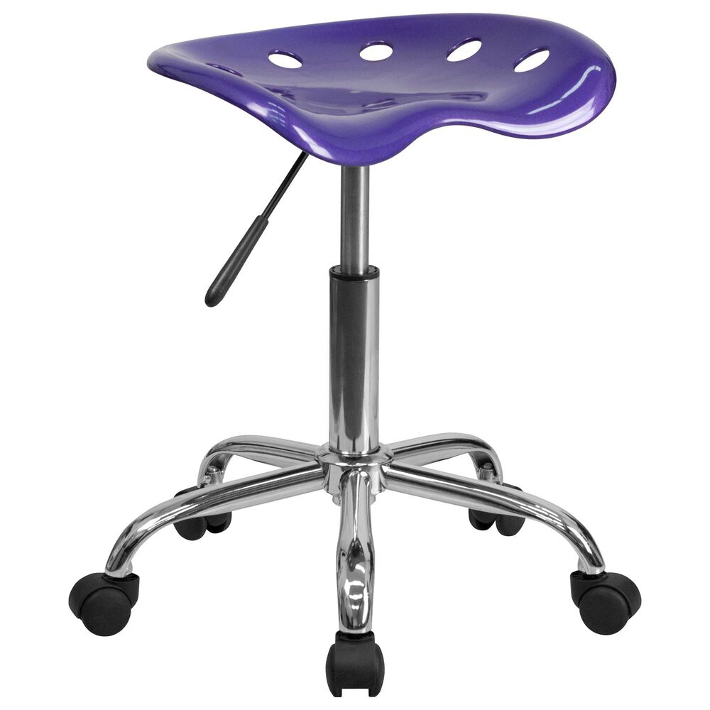 Flash Furniture Vibrant Tractor Seat Stool in Purple, , large