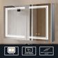 Lexora Home Mesa 40" x 28" LED Mirror Medicine Cabinet with Defogger in Aluminium, , large