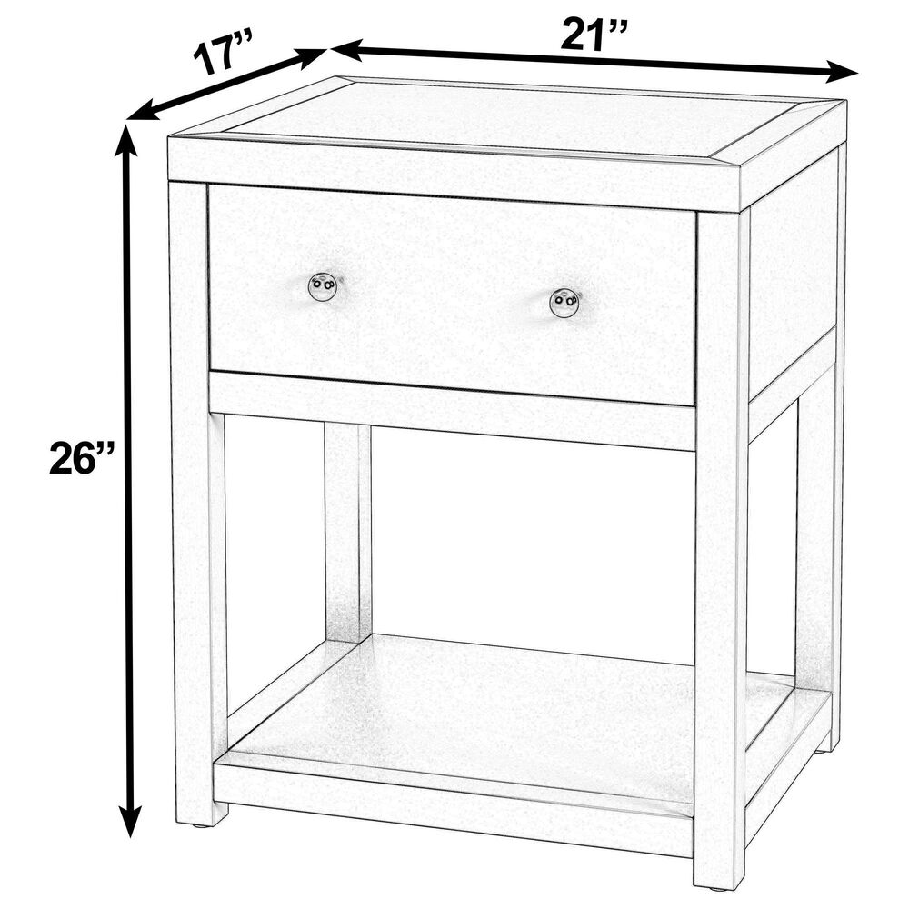 Butler Specialty Company Nora 1-Drawer 21" Nightstand in Smooth White, , large