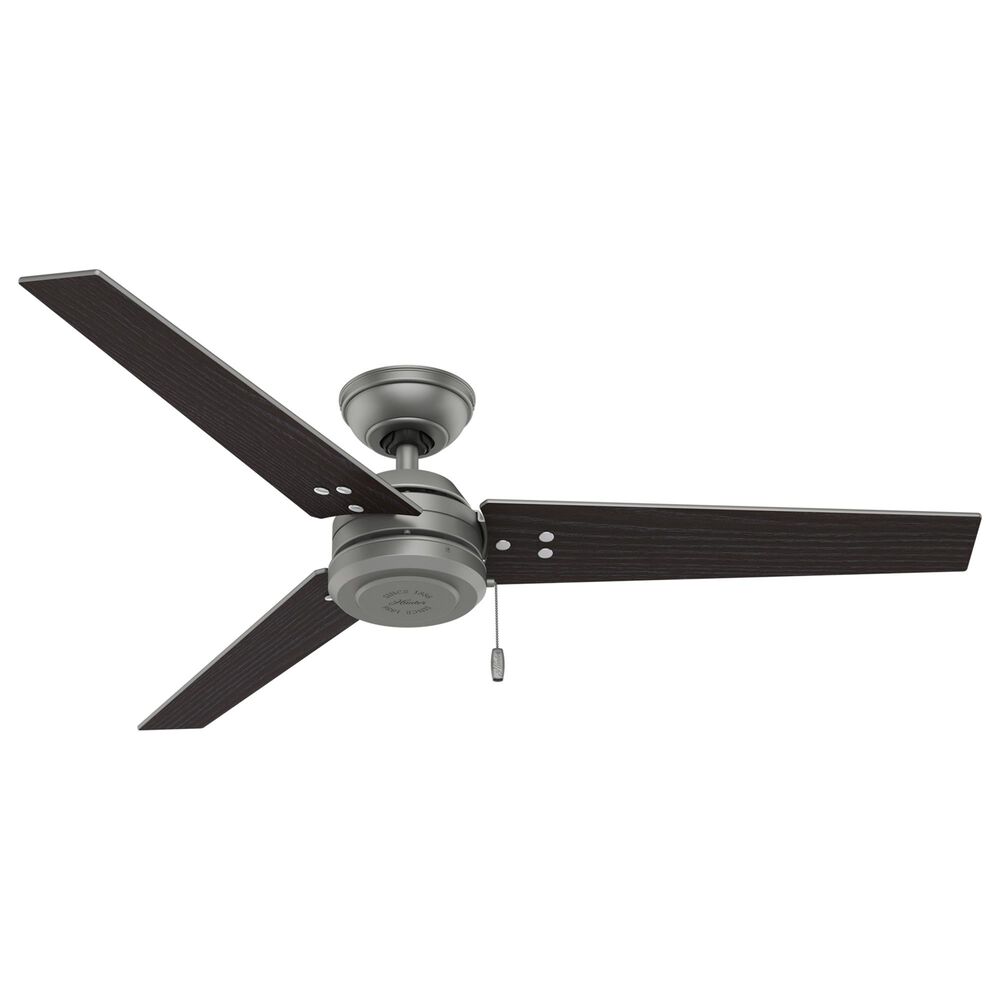 Hunter Cassisus 52&quot; Outdoor Ceiling Fan in Matte Silver, , large