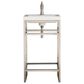 James Martin Vanities Boston 20" Single Bathroom Vanity in Brushed Nickel with 3 cm White Glossy Resin Countertop and Rectangular Sink, , large