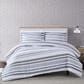 Pem America Truly Soft Curtis 3-Piece Full/Queen Duvet Set in White and Grey, , large