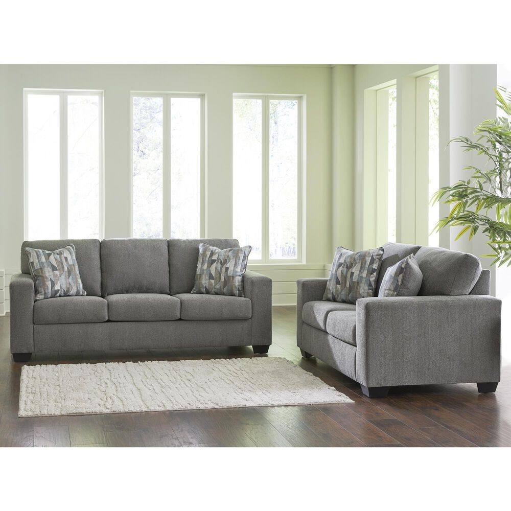 Ashley Deltona Stationary Sofa and Loveseat Set in Graphite, , large