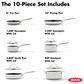 Green Pan Trident Hybrid 10-Piece Nonstick Cookware Set in Stainless Steel, , large