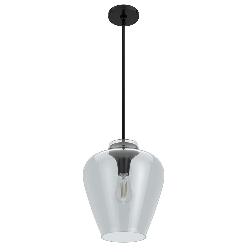 Hunter Vidria 1-Light Pendant in Matte Black, , large