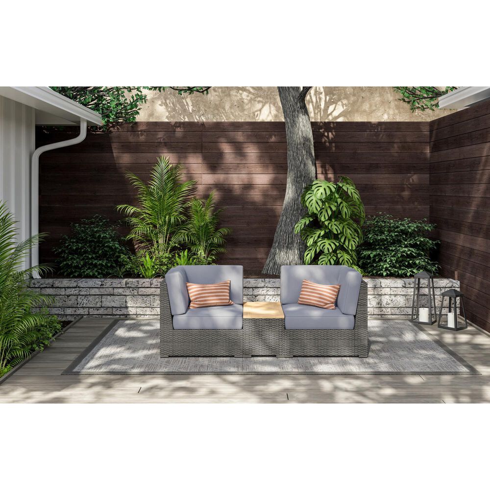 Homestyles Boca Raton 3-Piece Patio Set with Storage Table in Brown and Gray, , large