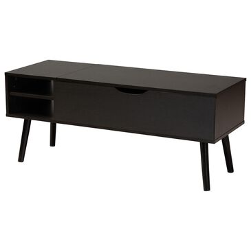 Baxton Studio Roden Lift-Top Coffee Table in Black and Espresso Brown, , large