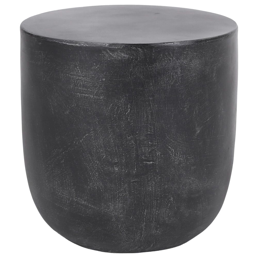 Hearth and Haven Round Patio Side Table in Matte Black, , large