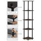 HOMLUX 5-Tier Modern Tall Corner Open Bookshelf in Dark Brown and Black, , large