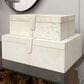 Maple and Jade 2-Piece Handmade Cowhide Storage Decorative Box Set in Silver, , large