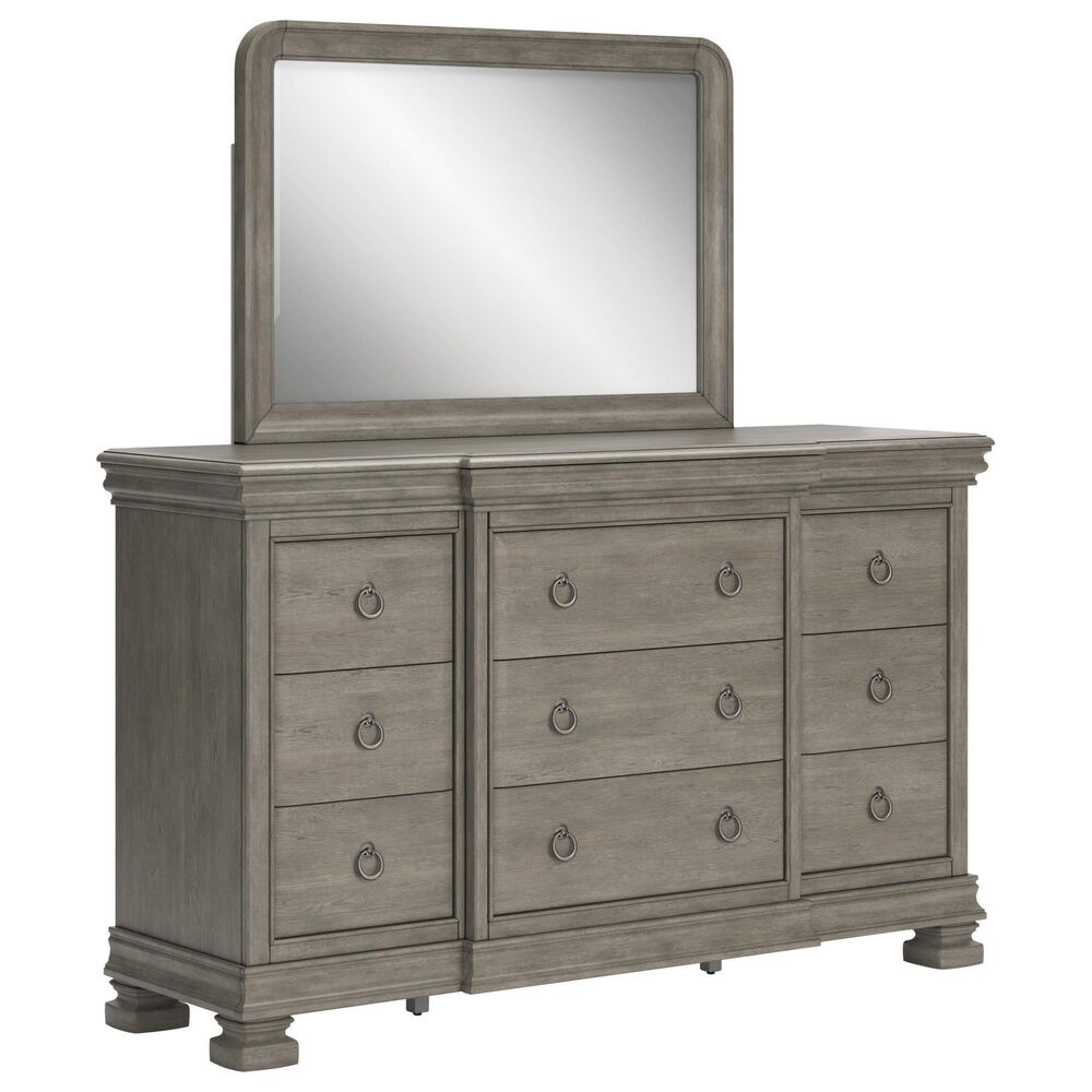 Millenium Lexorne 10-Drawer Dresser and Mirror in Light Gray, , large