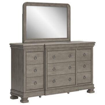 Millenium Lexorne 10-Drawer Dresser and Mirror in Light Gray, , large
