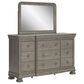 Millenium Lexorne 10-Drawer Dresser and Mirror in Light Gray, , large