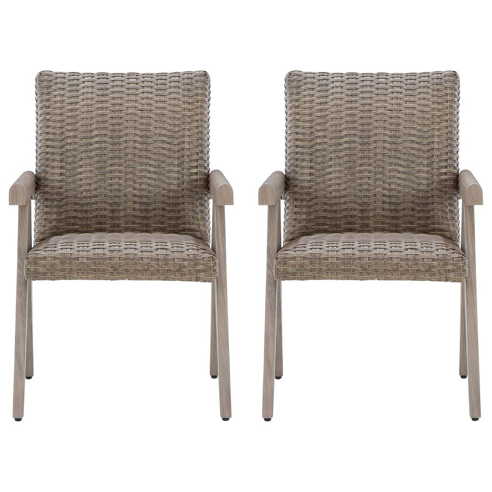 Ashley Cliff Trails Arm Chair in Beige &#40;Set of 2&#41;, , large