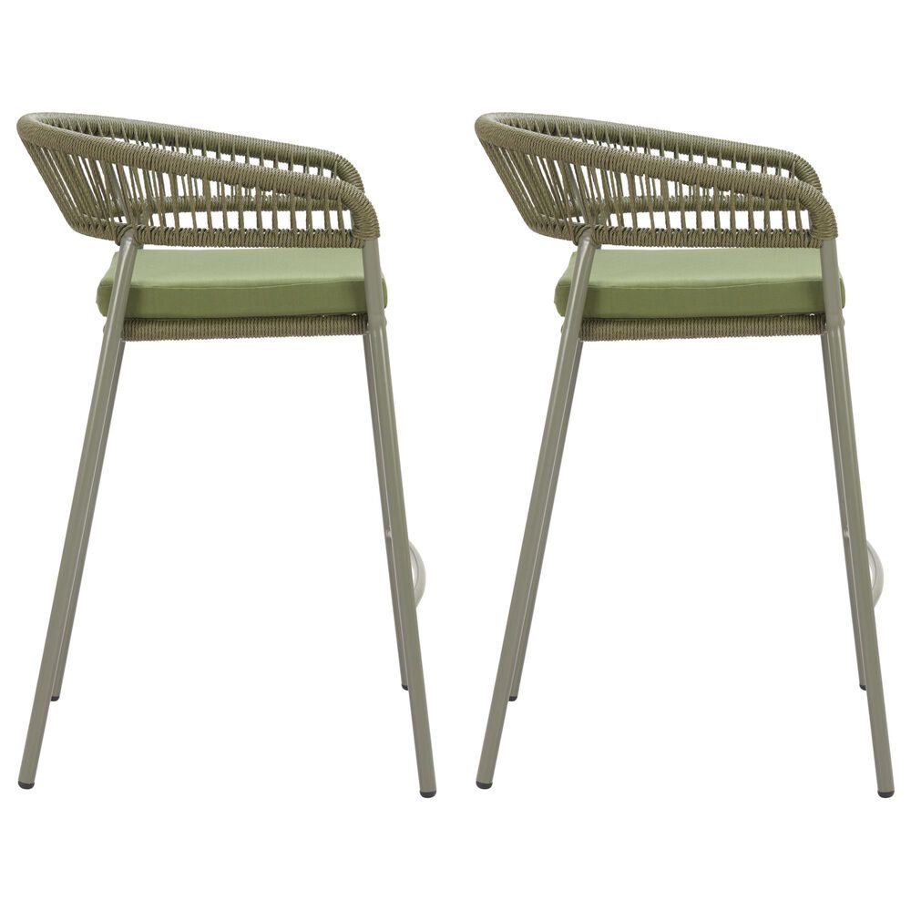 Zuo Modern Skye Patio Barstool in Green (Set of 2), , large