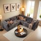 HOMLUX 5-Piece Mod Sectional with Chaise in Gray, , large